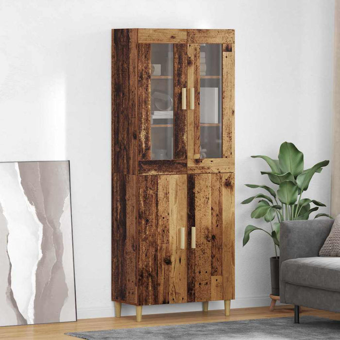 Bufet Lemn Vechi 69,5 x 34 x 180 cm Lemn Stratificat și Sticlă - WALTI WALTI