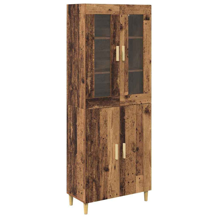 Bufet Lemn Vechi 69,5 x 34 x 180 cm Lemn Stratificat și Sticlă - WALTI WALTI