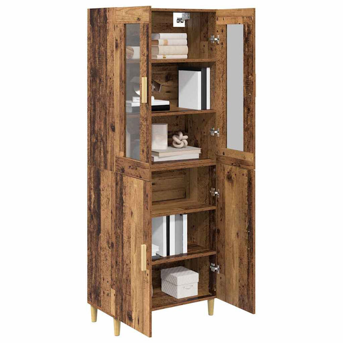 Bufet Lemn Vechi 69,5 x 34 x 180 cm Lemn Stratificat și Sticlă - WALTI WALTI