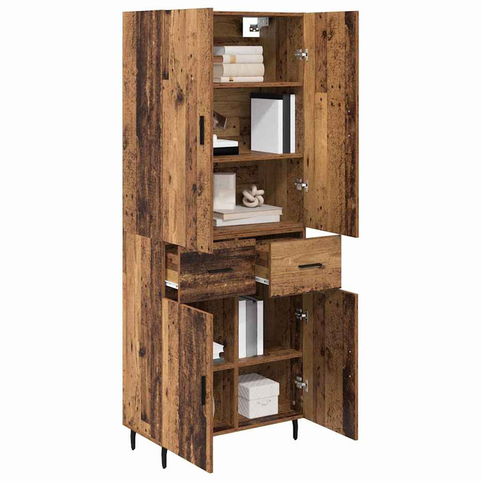 Bufet Lemn Vechi 69,5 x 34 x 180 cm Lemn Stratificat și Sticlă - WALTI WALTI