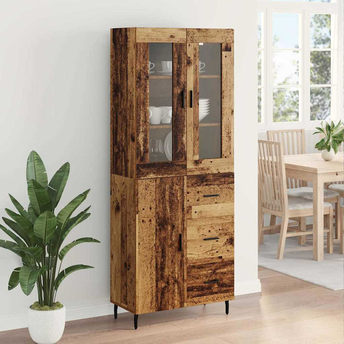 Bufet cu sertar 2 pcs Lemn Vechi Lemn Stratificat și Sticlă - WALTI WALTI