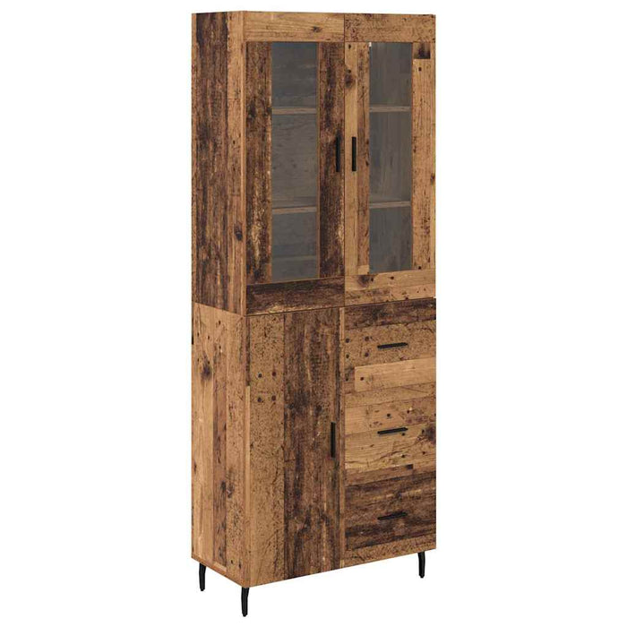 Bufet cu sertar 2 pcs Lemn Vechi Lemn Stratificat și Sticlă - WALTI WALTI