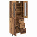 Bufet cu sertar 2 pcs Lemn Vechi Lemn Stratificat și Sticlă - WALTI WALTI