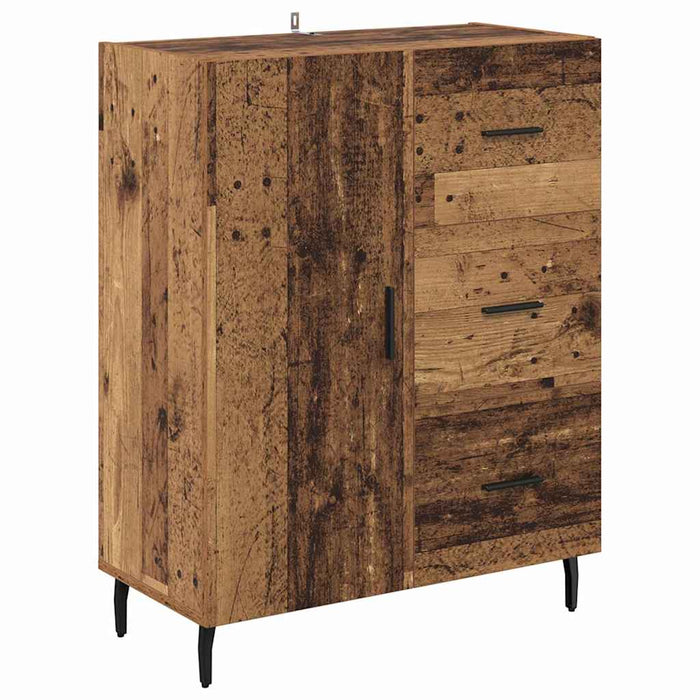 Bufet cu sertar 2 pcs Lemn Vechi Lemn Stratificat și Sticlă - WALTI WALTI