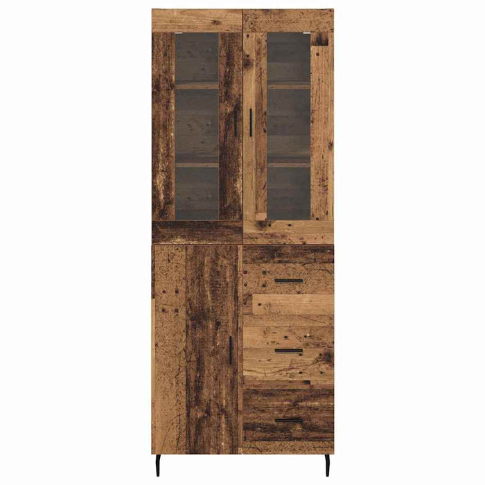 Bufet cu sertar 2 pcs Lemn Vechi Lemn Stratificat și Sticlă - WALTI WALTI