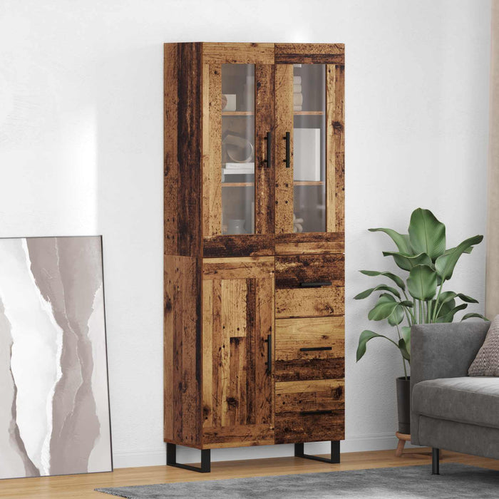 Bufet cu sertar 2 pcs Lemn Vechi Lemn Stratificat și Sticlă - WALTI WALTI