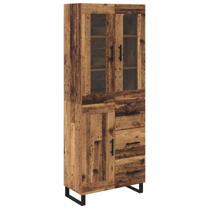 Bufet cu sertar 2 pcs Lemn Vechi Lemn Stratificat și Sticlă - WALTI WALTI