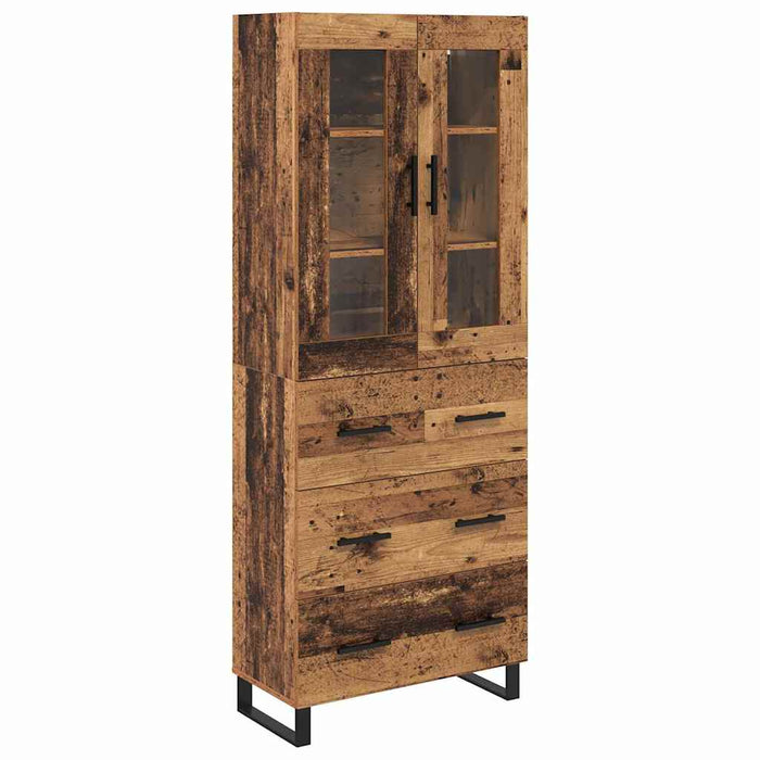 Bufet cu sertar 2 pcs Lemn Vechi Lemn Stratificat și Sticlă - WALTI WALTI