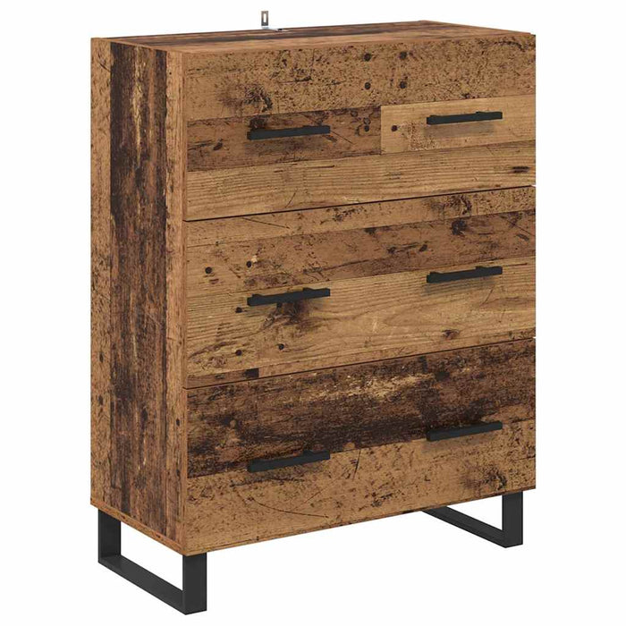Bufet cu sertar 2 pcs Lemn Vechi Lemn Stratificat și Sticlă - WALTI WALTI