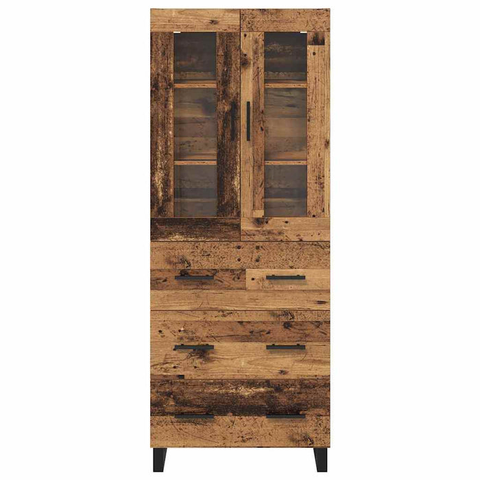 Bufet cu sertar 2 pcs Lemn Vechi Lemn Stratificat și Sticlă - WALTI WALTI
