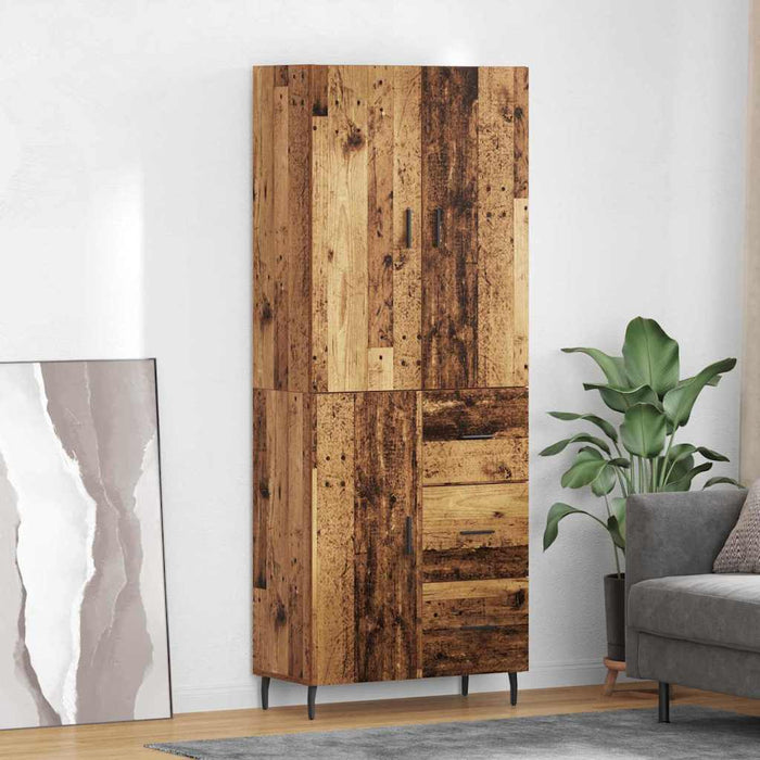 Bufet Lemn Vechi 69,5 x 34 x 180 cm Lemn Stratificat și Sticlă - WALTI WALTI