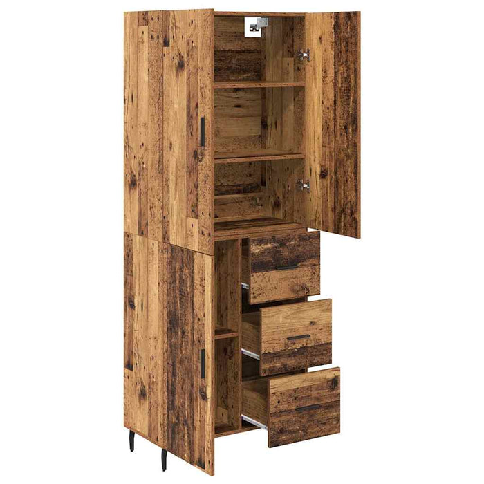 Bufet Lemn Vechi 69,5 x 34 x 180 cm Lemn Stratificat și Sticlă - WALTI WALTI