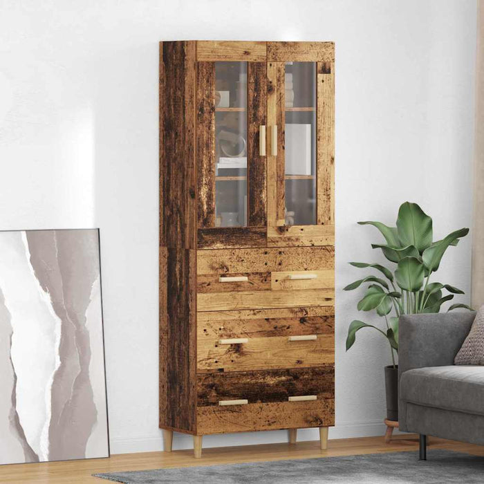 Bufet Lemn Vechi 69,5 x 34 x 180 cm Lemn Stratificat și Sticlă - WALTI WALTI
