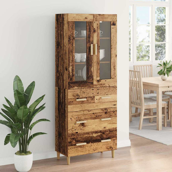 Bufet Lemn Vechi 69,5 x 34 x 180 cm Lemn Stratificat și Sticlă - WALTI WALTI