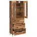 Bufet Lemn Vechi 69,5 x 34 x 180 cm Lemn Stratificat și Sticlă - WALTI WALTI