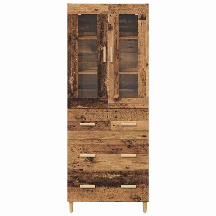Bufet Lemn Vechi 69,5 x 34 x 180 cm Lemn Stratificat și Sticlă - WALTI WALTI