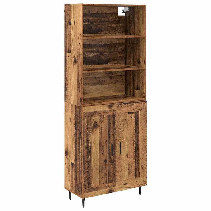 Bufet Lemn Vechi 69,5 x 34 x 180 cm Lemn Stratificat și Sticlă - WALTI WALTI