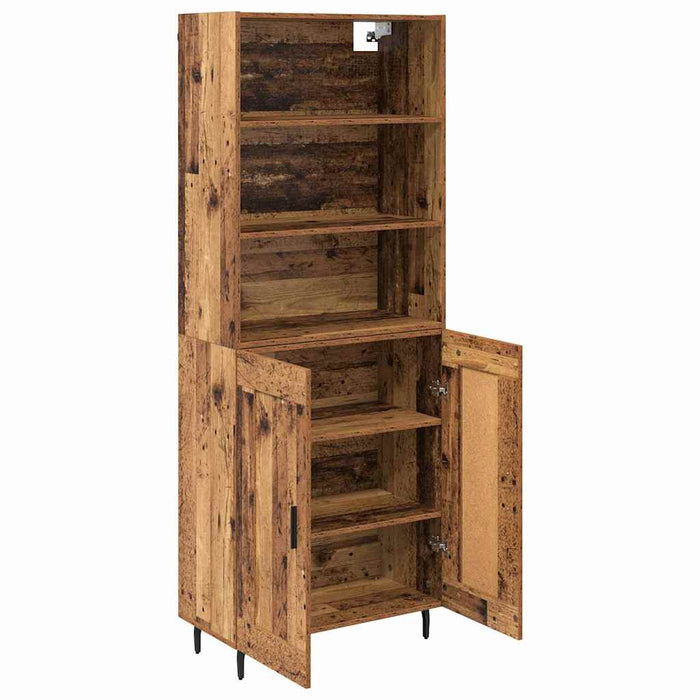 Bufet Lemn Vechi 69,5 x 34 x 180 cm Lemn Stratificat și Sticlă - WALTI WALTI