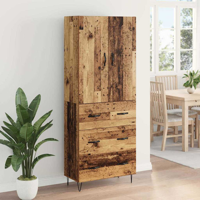 Bufet cu sertar 2 pcs Lemn vechi Lemn tehnic și sticlă - WALTI WALTI