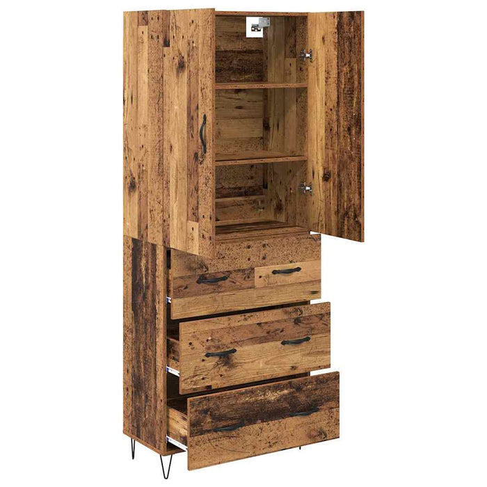 Bufet cu sertar 2 pcs Lemn vechi Lemn tehnic și sticlă - WALTI WALTI