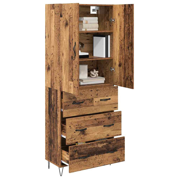 Bufet cu sertar 2 pcs Lemn vechi Lemn tehnic și sticlă - WALTI WALTI