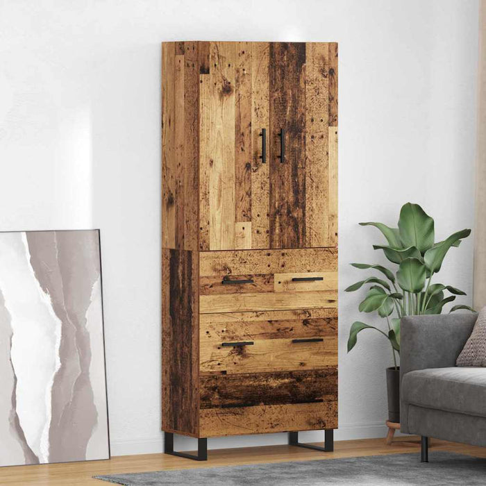Bufet cu sertar 2 pcs Lemn Vechi Lemn Stratificat și Sticlă - WALTI WALTI