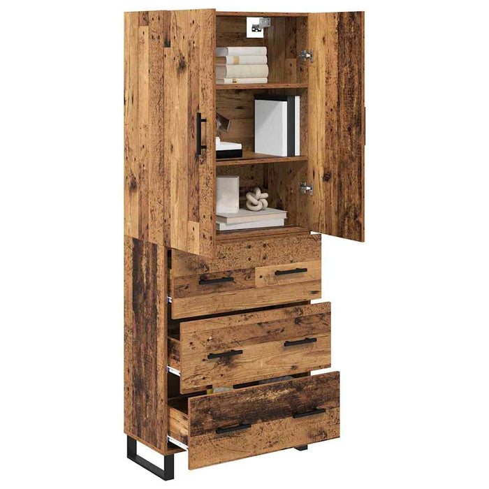 Bufet cu sertar 2 pcs Lemn Vechi Lemn Stratificat și Sticlă - WALTI WALTI