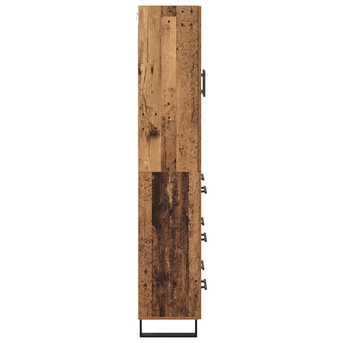 Bufet cu sertar 2 pcs Lemn Vechi Lemn Stratificat și Sticlă - WALTI WALTI