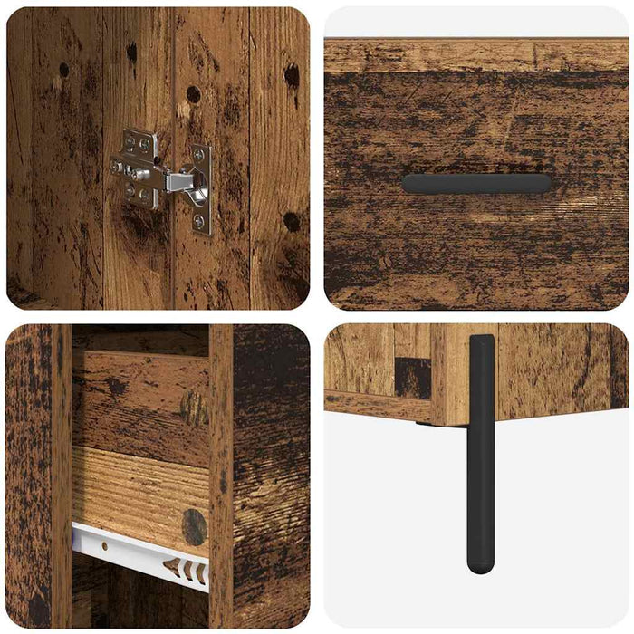 Bufet cu sertar Lemn Vechi 34,5 x 34 x 180 cm Lemn compozit - WALTI WALTI