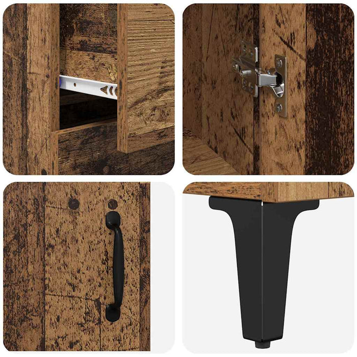 Bufet Pe perete Lemn Vechi 69,5 x 34 x 180 cm Lemn compozit - WALTI WALTI