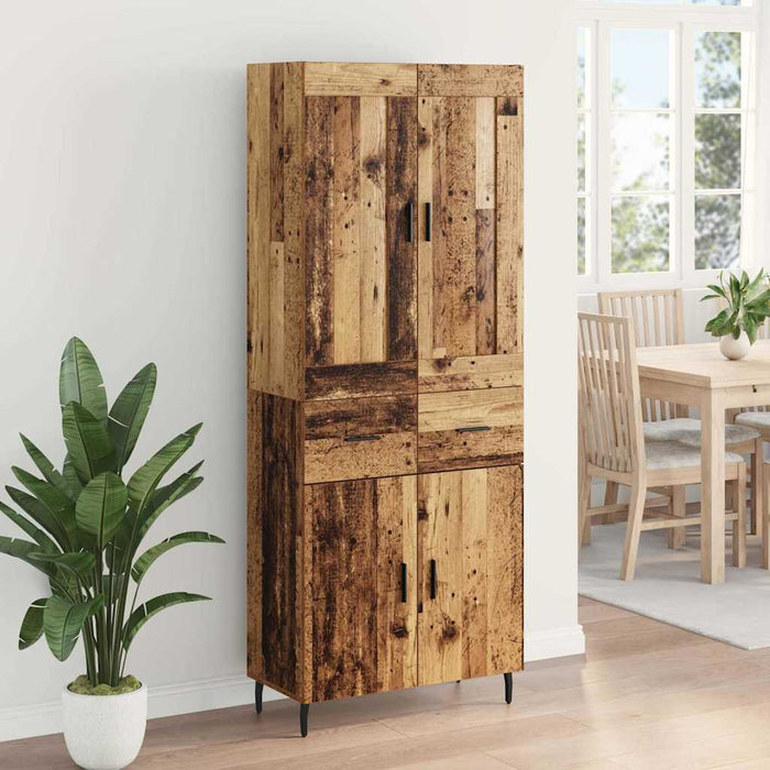 Bufet cu sertar 2 pcs Lemn Vechi Lemn Stratificat și Sticlă - WALTI WALTI