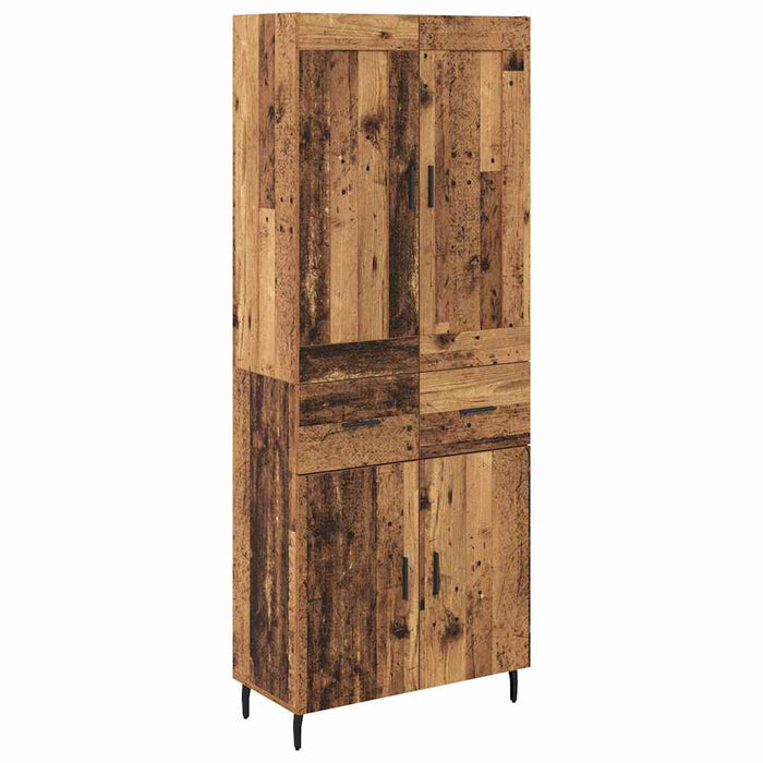Bufet cu sertar 2 pcs Lemn Vechi Lemn Stratificat și Sticlă - WALTI WALTI