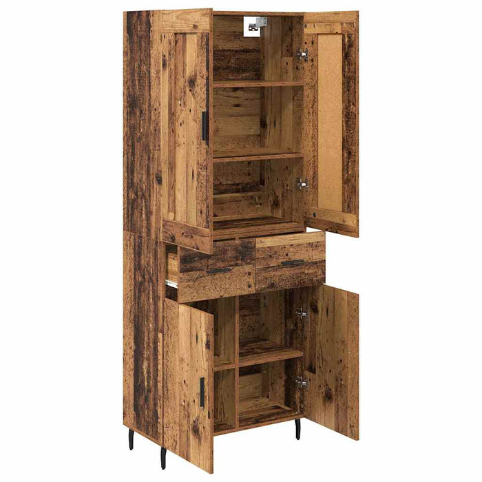 Bufet cu sertar 2 pcs Lemn Vechi Lemn Stratificat și Sticlă - WALTI WALTI