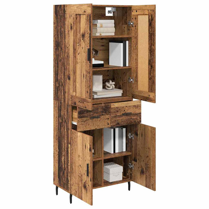 Bufet cu sertar 2 pcs Lemn Vechi Lemn Stratificat și Sticlă - WALTI WALTI
