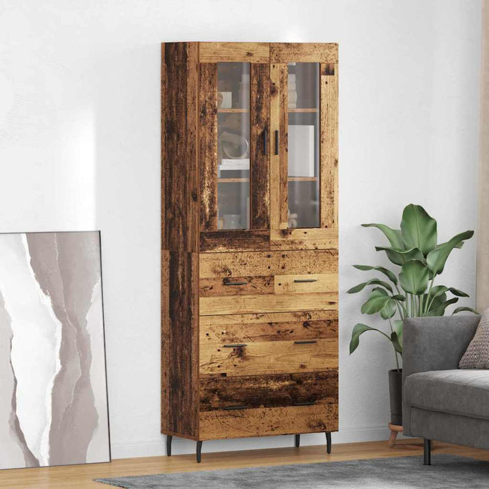 Bufet cu sertar 2 pcs Lemn Vechi Lemn Stratificat și Sticlă - WALTI WALTI