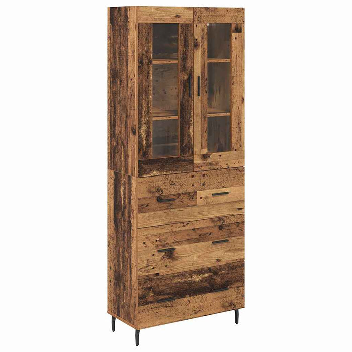 Bufet cu sertar 2 pcs Lemn Vechi Lemn Stratificat și Sticlă - WALTI WALTI