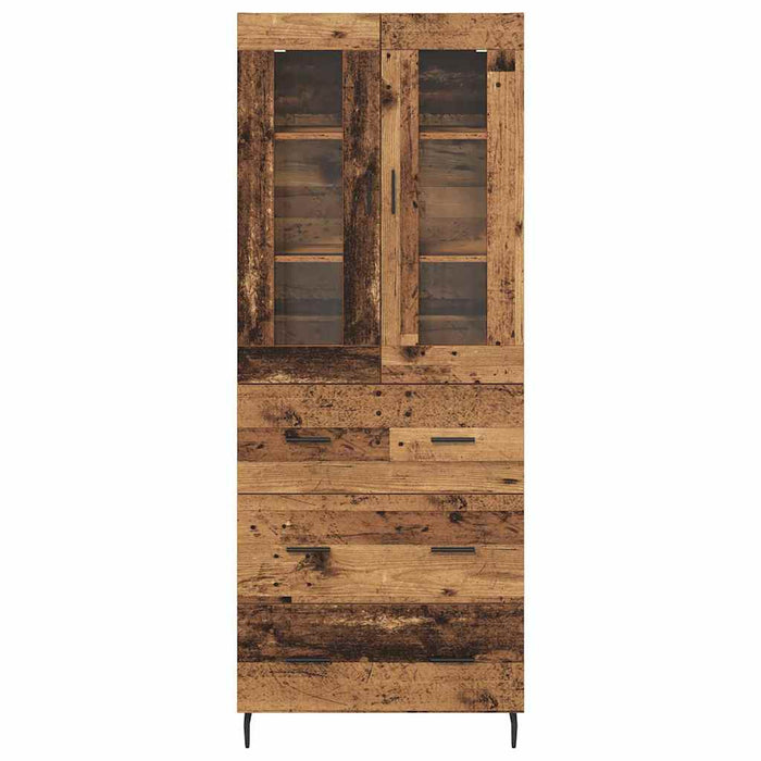 Bufet cu sertar 2 pcs Lemn Vechi Lemn Stratificat și Sticlă - WALTI WALTI