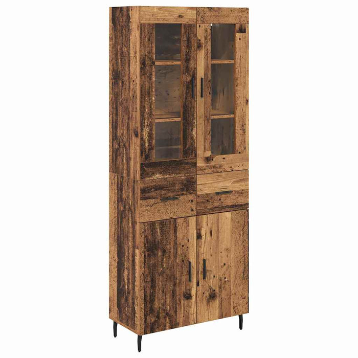 Bufet cu sertar 2 pcs Lemn Vechi Lemn Stratificat și Sticlă - WALTI WALTI