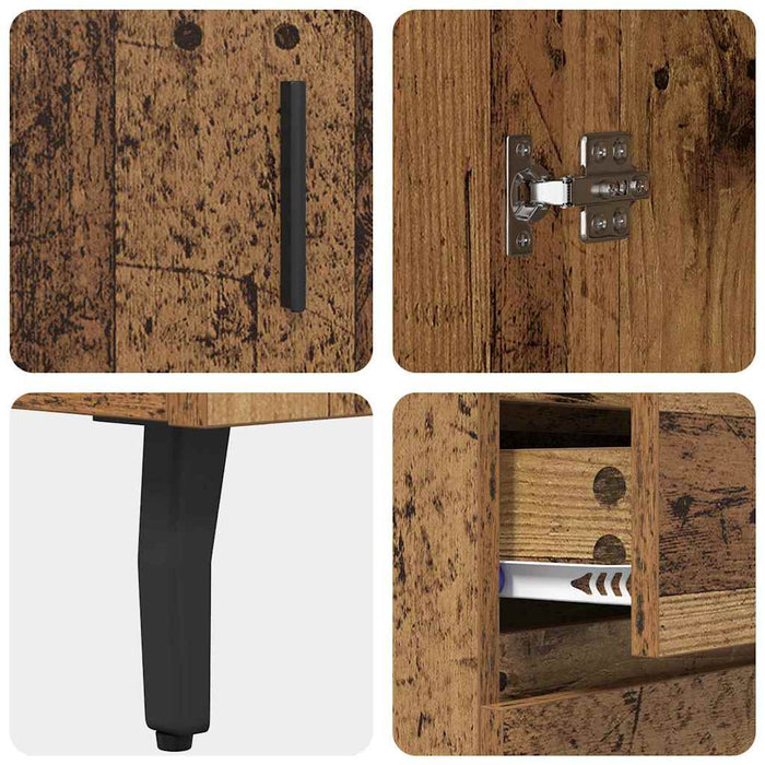 Bufet cu sertar 2 pcs Lemn Vechi Lemn compozit - WALTI WALTI