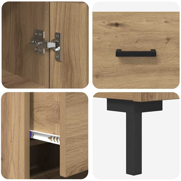 Bufet Stejar Artizanal 34,5 x 34 x 180 cm Lemn compozit - WALTI WALTI