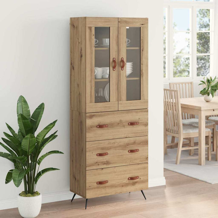 Cabinet înalt cu raft 2 pcs Stejar Artizanal Lemn compozit - WALTI WALTI