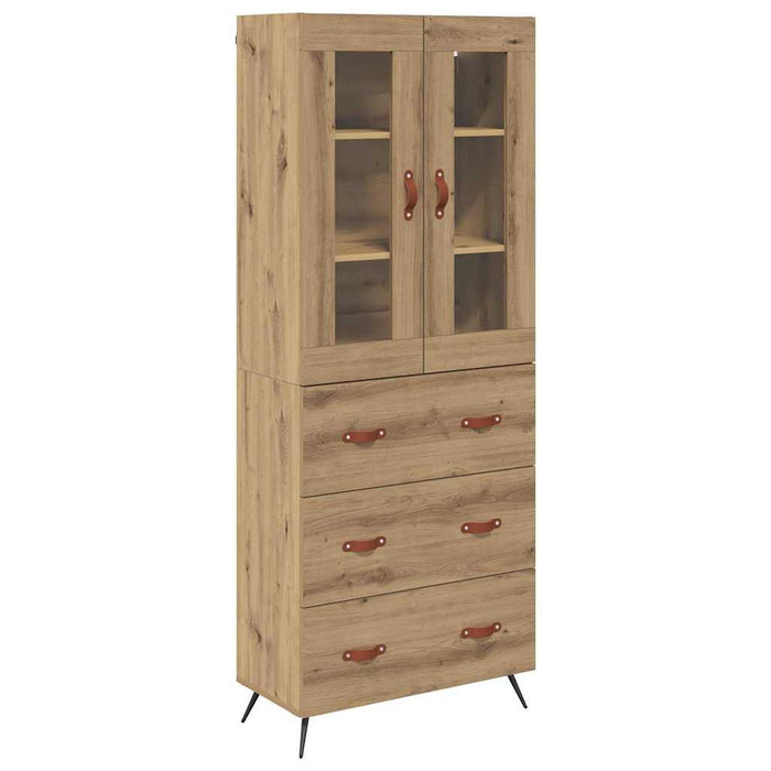Cabinet înalt cu raft 2 pcs Stejar Artizanal Lemn compozit - WALTI WALTI