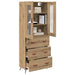 Cabinet înalt cu raft 2 pcs Stejar Artizanal Lemn compozit - WALTI WALTI