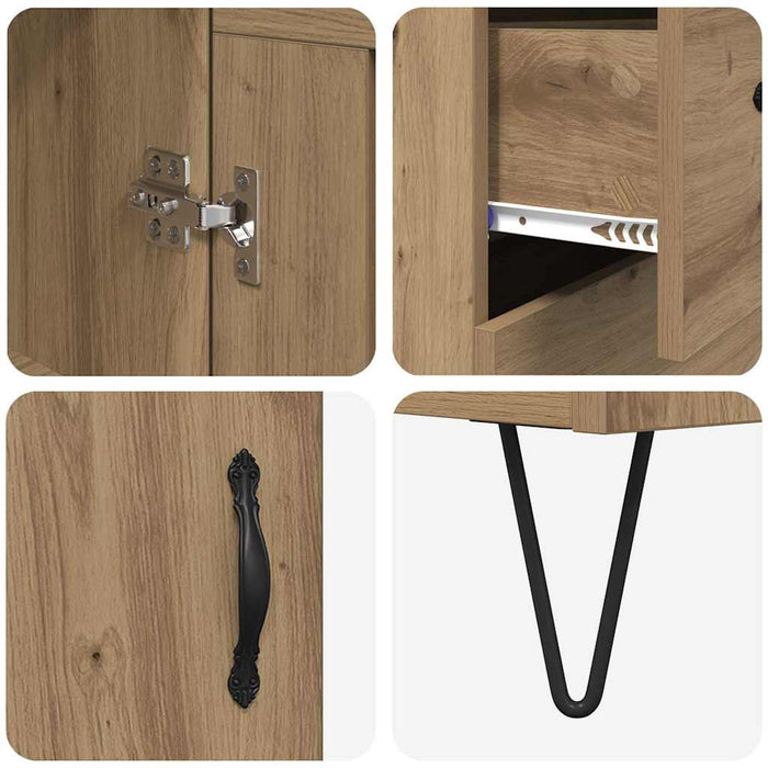 Bufet Stejar Artizanal 69,5 x 34 x 180 cm Lemn compozit - WALTI WALTI