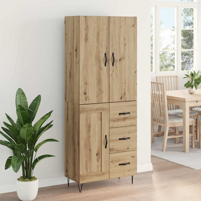 Bufet cu sertar 2 pcs Stejar Artizanal Lemn tehnic și sticlă - WALTI WALTI