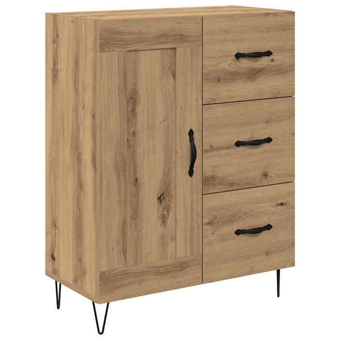 Bufet cu sertar 2 pcs Stejar Artizanal Lemn tehnic și sticlă - WALTI WALTI
