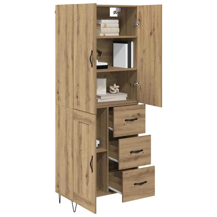 Bufet cu sertar 2 pcs Stejar Artizanal Lemn tehnic și sticlă - WALTI WALTI