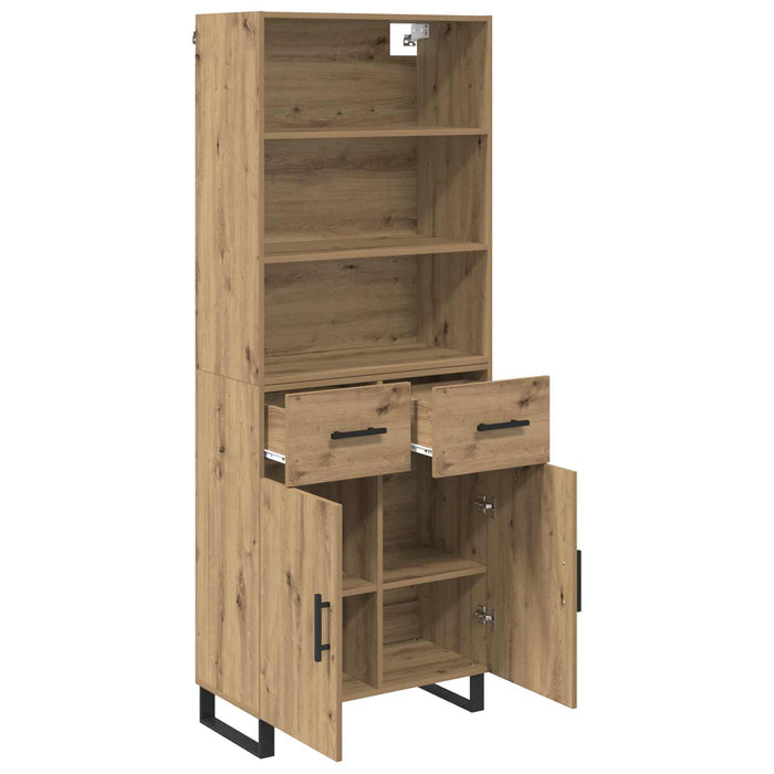 Bufet cu sertar 2 pcs Stejar Artizanal Lemn compozit - WALTI WALTI