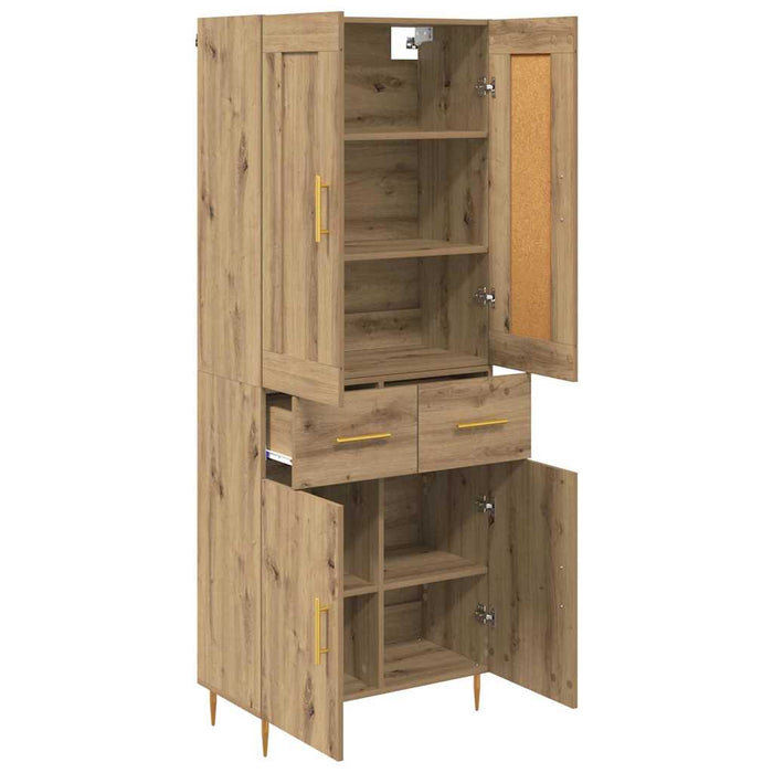 Bufet Stejar Artizanal 69,5 x 34 x 180 cm Lemn compozit - WALTI WALTI