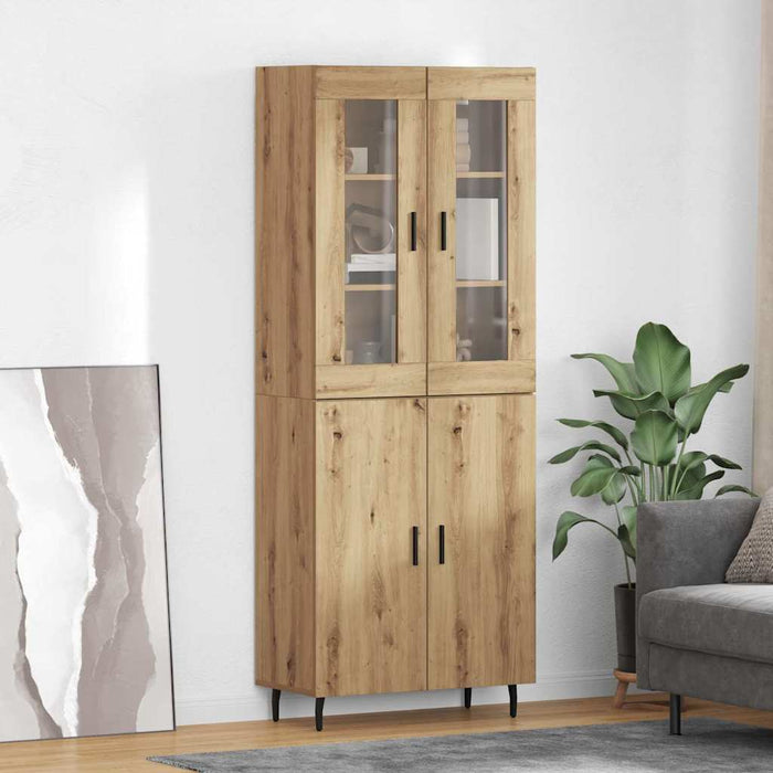 Bufet 2 pcs Stejar Artizanal Lemn Stratificat și Sticlă - WALTI WALTI